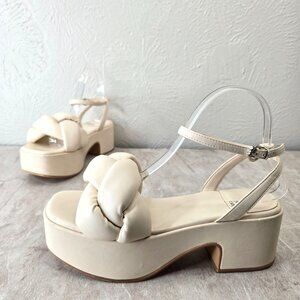 Jeffrey Campbell Platform Sandals 8 Braided Padded Y2K Dressy Chunky Block Heel